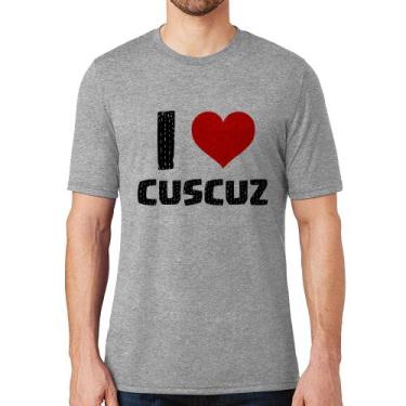 Imagem de Camiseta I love cuscuz - Foca na Moda, Cinza, GGG