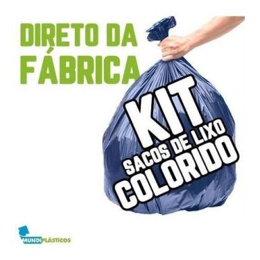 Imagem de Kit Saco Lixo 60 Lts 100un Preto + 100un Azul Reforçado - HIGIPACK