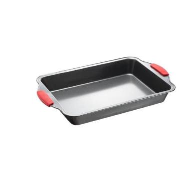 Imagem de Assadeira de Aço e Silicone Retangular Cinza 45cm - ACASA
