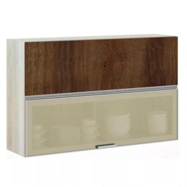 Imagem de Armario Basculante Misto Luciane 120cm 1 Porta Fechada 1 Porta Alumíni