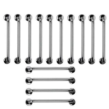 Imagem de Barra de Apoio 60cm Aço Inox Kit 14 Unidades Banheiro Box Idoso Gestan