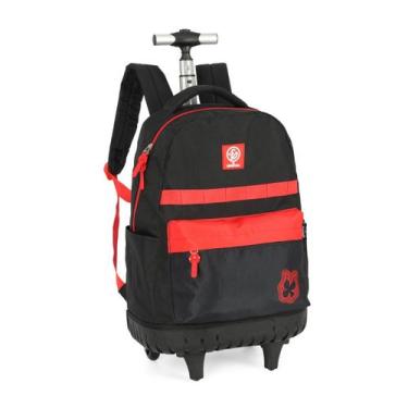 Imagem de Mochila Rodinhas Enaldinho Juvenil Escolar Meninos Passeio, Preto