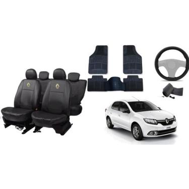 Imagem de Conjunto Premium de Capa de Couro Logan 08-17 + Tapete e Volante - aer