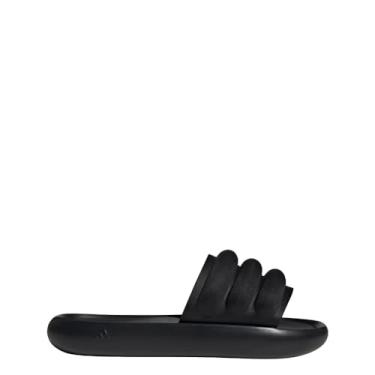Imagem de adidas Sandália masculina Adilette Zplaash Slide Casual Casual - Azul, Preto/Preto/Preto, 9