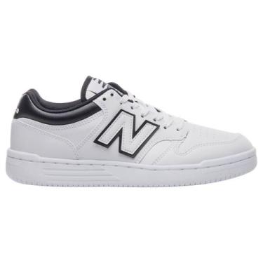 Imagem de Kit Tênis New Balance 480 Low Masculino Original, 40, Branco, Preto, M