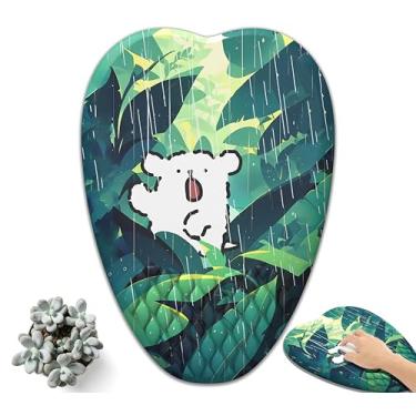 Imagem de Mouse pad fofo para cachorro branco com descanso de pulso anime ergonômico mousepad com suporte de pulso para jogos com design em forma de coração para presente inovador, tecido de seda de leite de