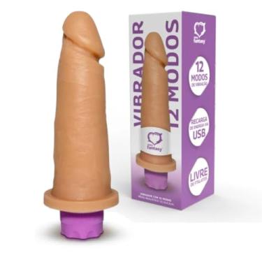 Imagem de Pênis Realístico Recarregável 15,3 X 4,5Cm Com 12 Vibrações Recarregável Macio Experiências Íntimas