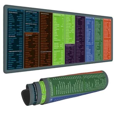 Imagem de Lucocia Excel/PS/Word/PPT/CDR Bloco de referências para mesa, Windows Grande Gaming Office PC Mouse pad, atalhos de teclado, tapete de mouse, tapete de mesa antiderrapante à prova d'água, GG 79,8 x 30