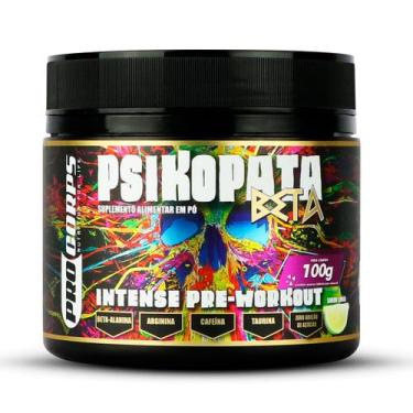 Imagem de Pré Treino Psikopata Beta Pote 100g Pro Corps, Tangerina