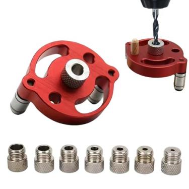 Imagem de Localizador de guia de broca, kit de gabarito de cavilha autocentrante vertical 3/4/5/6/7/8/9/10 mm, buchas de broca, perfurador de furo reto para marcenaria, localizador de gabarito, ferramenta de