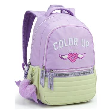 Imagem de Mochila Costas 18 Color Up Passeio Meninas Notebook Lilás