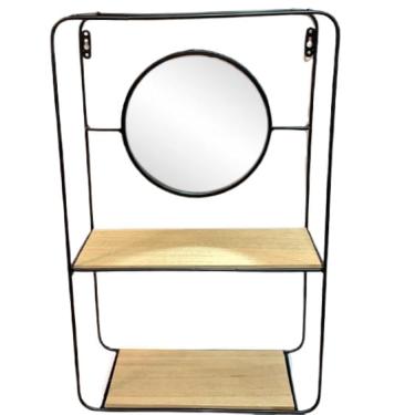 Imagem de Prateleira de metal preto E madeira