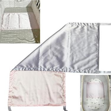 Imagem de AKISS Capa de almofada de berço de cetim para berço de seda reversível para bebês meninas e meninos (rosa prisma e cinza claro)