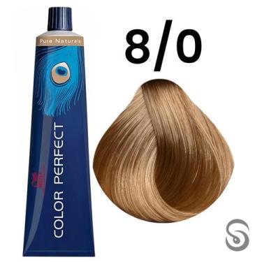 Imagem de Wella Perfect Color 8/0 Louro Claro Pure Naturals 60ml, UNICA