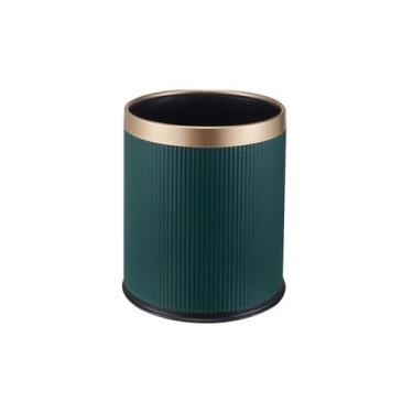 Imagem de Lixeira para Área Externa Lixeira, design de balde duplo sem tampa redonda, grande lixeira de plástico para cozinhas domésticas e cafeterias Lixeira para Área Externa(Green)