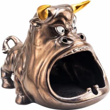 Imagem de Cinzeiros de mesa de cerâmica cinzeiro de mesa criatividade uso doméstico de moda personalidade para homens mulheres a fumar para uso doméstico escritório ornamentos (Size: castanho)