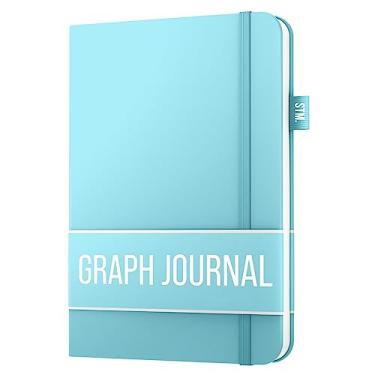 Imagem de Diário de papel milimetrado para escrever | 150 páginas, papel grosso de 120 gsm com notas adesivas, 2 marcadores, suporte de caneta, faixa elástica, (V) capa dura de couro | Caderno gráfico Scribbles