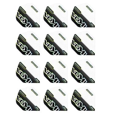 Imagem de RED DRAGON Hardcore Radical Black & White Ikon Dart Flights - 4 conjuntos por pacote (12 voos de dardo no total)