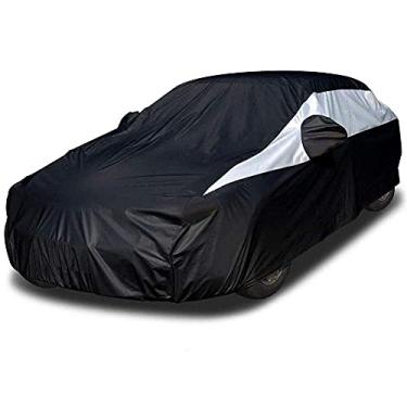 Imagem de Capa para carro Titan Jet Black Poly 210T para sedãs grandes 514-538 cm, impermeável, proteção UV, resistente a arranhões, abertura com zíper no lado do motorista. Serve para Avalon, XTS, 6-8 e mais.
