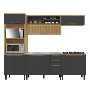 Imagem de Cozinha Completa Sem Tampo 350cm 5 Peças Grafite Itatiaia New Porto