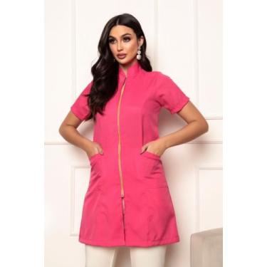 Imagem de Jaleco Manga Curta com Zíper Oxford Pink Malta - Gardenia Jalecos, G