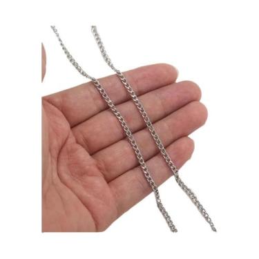 Imagem de Corrente Frisada De Aço Inoxidável De 2 Metros Para Colar DIY Pulseira