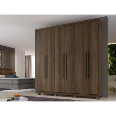 Imagem de Guarda Roupa Milão 6 Portas e 3 Gavetas Benetil Imbuia