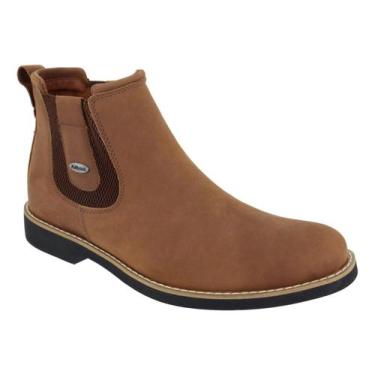 Imagem de Bota Coturno Chelsea Masculino Casual Couro Legitimo - mistermah, Bege