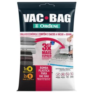 Imagem de Conjunto Sacos A Vacuo 1 Médio 2 Grandes Com Bomba Manual - Ordene