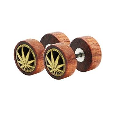 Imagem de Brinco de folha de maconha para homens, 2 peças