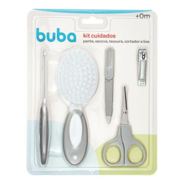 Imagem de Kit Buba Cuidados Pente 1 Unidade + Escova 1 Unidade + Tesoura 1 Unidade + Cortador  1 Unidade + Lixo 1 Unidade