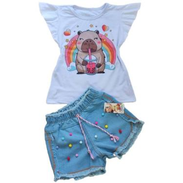 Imagem de Conjuntos jeans infantis da capivara. - MC MODA KIDS, M VESTE 3/6 ANOS