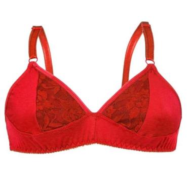Imagem de Sutiã Sem Bojo Rendado Lycra Renda Senhora Confortável Adulto - Sol Ma