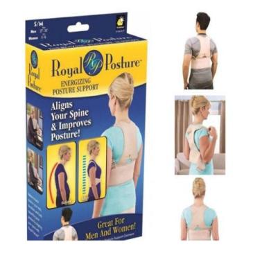 Imagem de Colete coretor de postura magnetico ajustavel cinta postural tensao mu