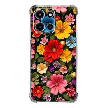 Imagem de Beaucov Capa para Moto G 2025, linda estampa de flores, proteção contra quedas, à prova de choque, capa protetora de corpo inteiro resistente a arranhões para Motorola Moto G 2025