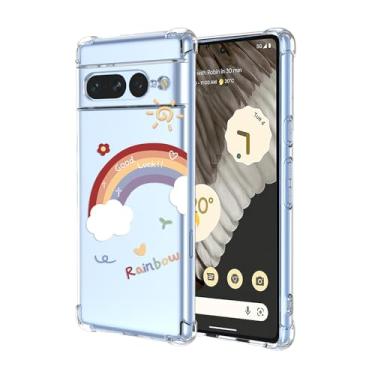 Imagem de EUAGVQY Capa para Pixel 7 Pro Google 7 Pro, estampa de arco-íris, transparente, à prova de choque, TPU macio, antiarranhões, capa protetora para celular para Google Pixel 7 Pro (arco-íris)