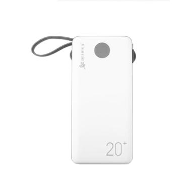 Imagem de Power Bank Carregador Portátil 20.000mAh Digital compatível com Xiaomi iPhone Motorola e Samsung (Branco/Cinza)