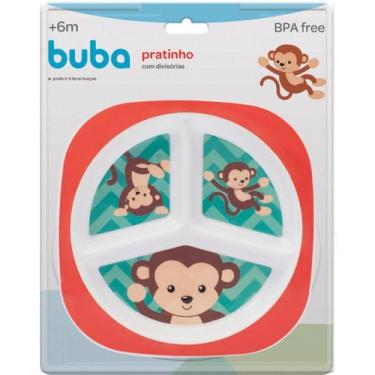 Imagem de Prato Com 3 Divisórias Animal Fun Introdução Alimentar Bebê Infantil B