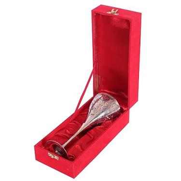 Imagem de JG JAI GOVINDAM Brass Wine Chalice Goblet Vintage fantasy Embossed Royal Wine Goblet of King Arthur Gifts for Communion, Roman Chalice Cup, Christmas Wine Glass, Pack of 1