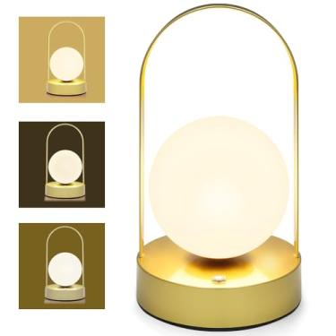 Imagem de Luz de Cabeceira Desing, Abajur Quarto, Abajur Sem Fio, 3 Níveis de Brilho Ajustáveis, Luminária Sem Fio LED Recarregável, Luminária de Mesa LED, 12×12×22cm