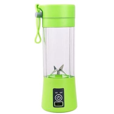 Imagem de Liquidificador Portátil 420ml Mini Mixer Recarregável USB – Coqueteleira Elétrica 6 Lâminas, Sem Fio, Garrafa Squeeze com Tampa – Para Suco, Vitaminas e Coquetéis (Verde)