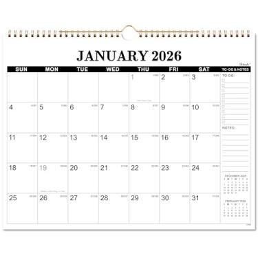 Imagem de Calendário de parede 2023 - calendário de parede 2023 com tarefas e anotações, calendário de parede de 18 meses de janeiro de 2023 a junho de 2055 x 11,5", blocos diários com datas julianas, encadernação de fio duplo dourado, papel grosso perfeito para organizar e planejar