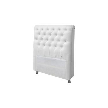 Imagem de Cabeceira De Cama Box Solteiro 88cm Pádua Couro Branco