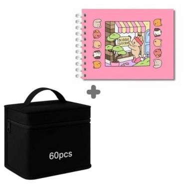 Imagem de 24/36/48/60 Cores Caneta Marcadora Kit Com Ponta Dupla - Lusen, Cadern