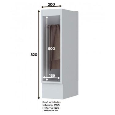 Imagem de Balcão Porta Toalha 20cm Americana Branco - Móveis Henn Branco