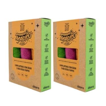 Imagem de Kit 3 Panos Mágicos Akora Microfibra Multiuso Limpeza Geral, 30x30cm, Cores Sortidas (2)