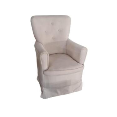 Imagem de Poltrona de Amamentação Aconchego Fixa Veludo Bege - Ws Decor