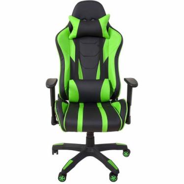 Imagem de Cadeira Gamer Reclinável Sparta Com 2 almofadas Zidi, Preto com Verde