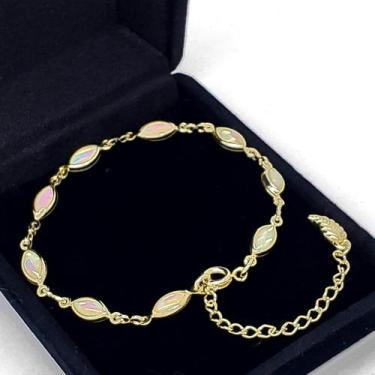 Imagem de Pulseira Boreal Contas Ovais Banho Ouro 18k 2222 - Très Chic Joias, 6 