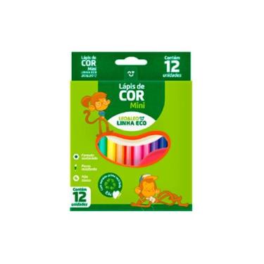 Imagem de Mini lápis de cor Leo e Leo sextavado com 12 cores